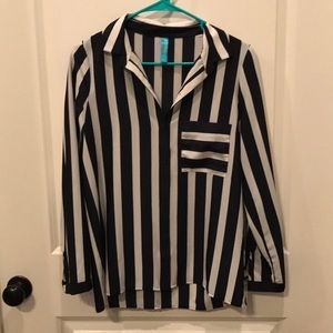 Black and White Stripe Top
